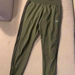 GREEN ADIDAS TRACK PANTS